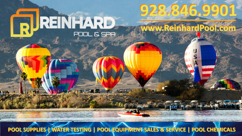 Hot Air Balloons Rising over Lake Havasu in Lake Havasu City, AZ.