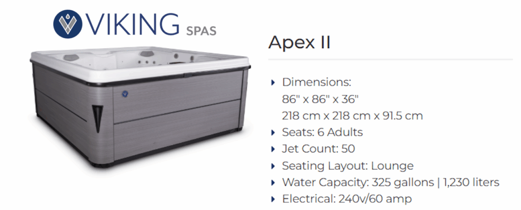 Viking Spas - Apex II Hot Tub at Reinhard Pool & Spa in Lake Havasu City, Arizona